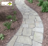 Landscape Design of a walkway with plants in Crown Point