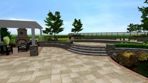 Photo of a Landscape Design with fireplace in Crown Point