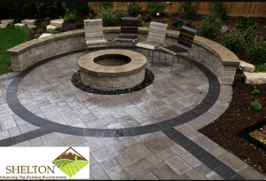 Schererville Landscape Construction of a Custom Hardscape fire pit